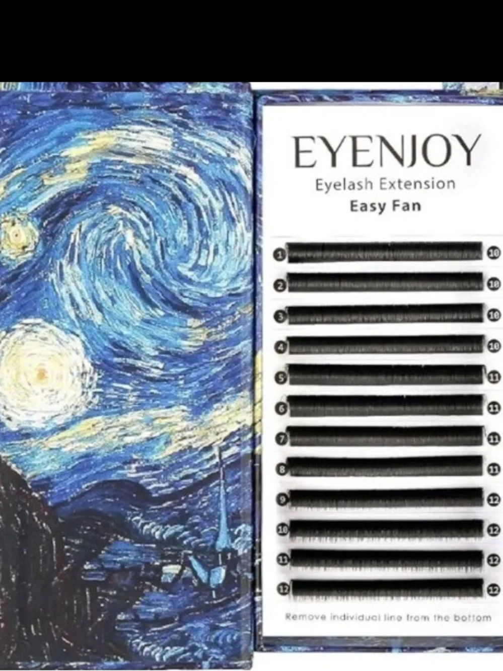 Eyenjoy Eyelashes Extension Easy Fan 0.07 mm Size, C Curl, Mix 10 To 12” Length. - Picture 2 of 3